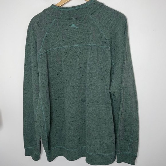 Tommy Bahama Reversible Pullover Sweater Men's 2XL Green Cotton Blend 1/4 Zip - Picture 6 of 10